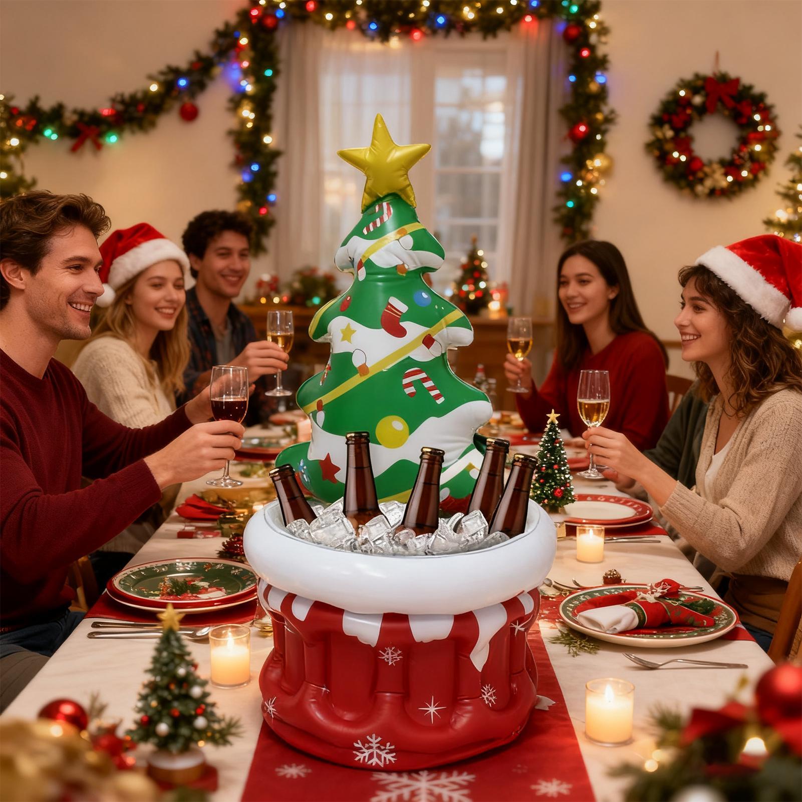 Wine Beer Festival - Opblaasbare koeler kerstboom vorm ijsemmer feestelijke