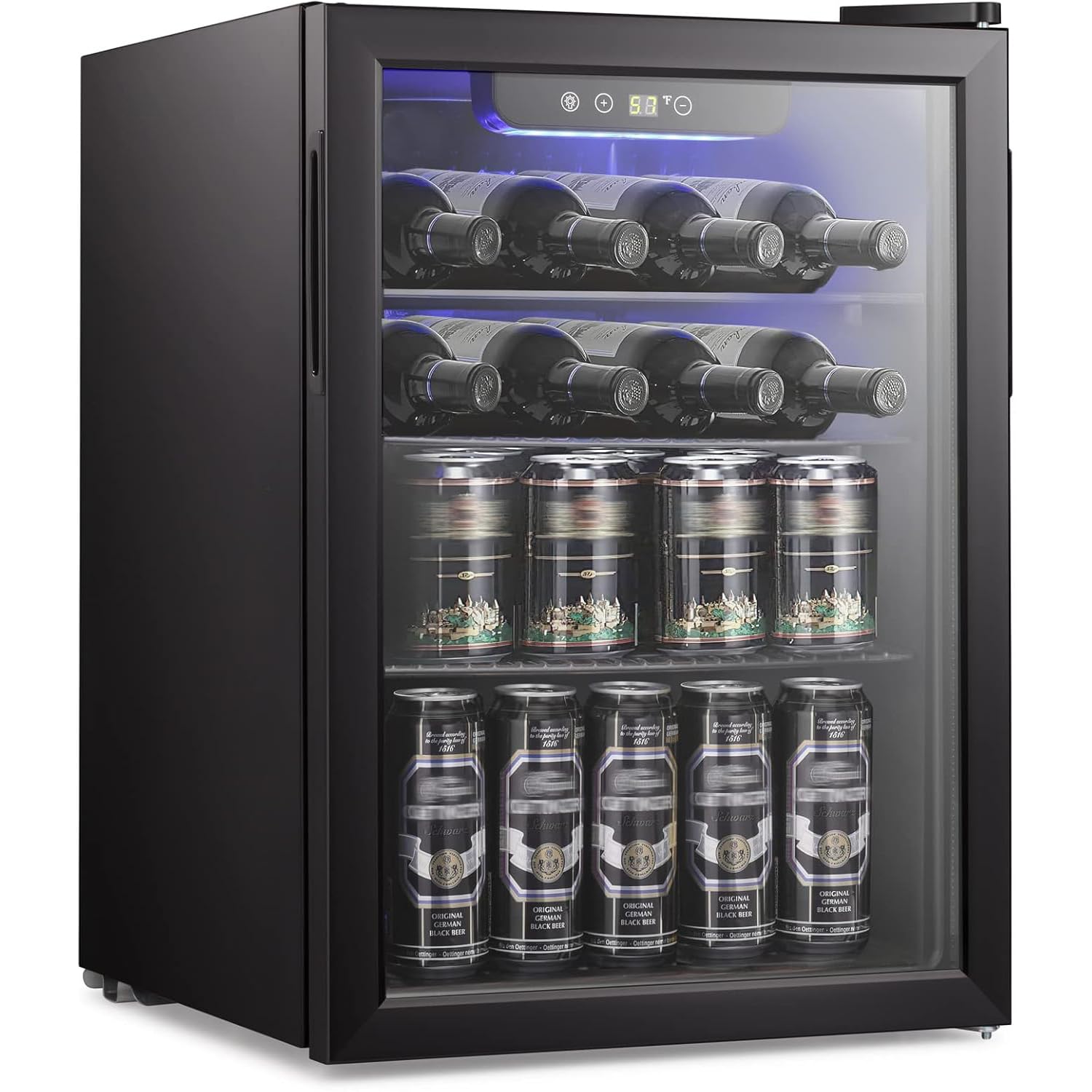 Wine Beer Fridge Small - 2,6 cu.ft Wijnkoeler/Kast, drankenkoelkast, kleine mini-wijnkelderkoelkast,