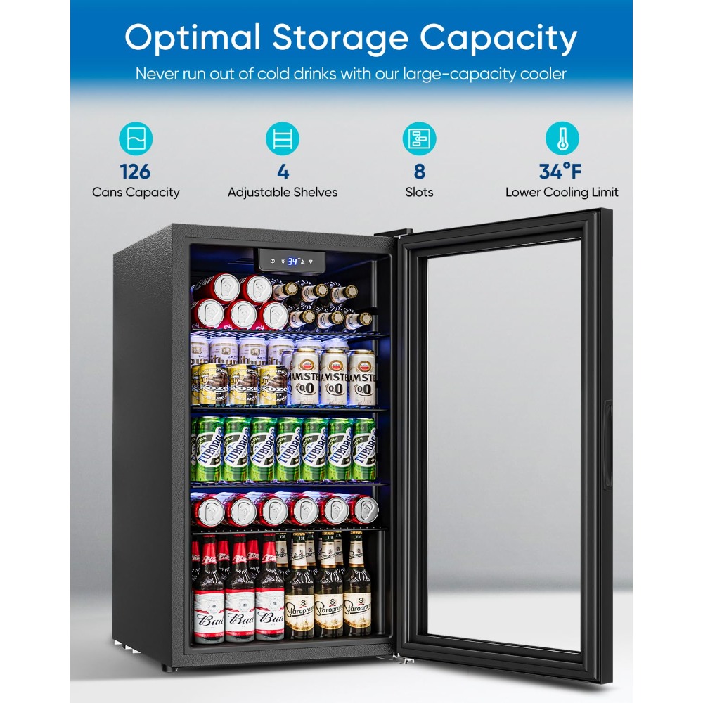 3,2 Cu.Ft Mini drankenkoelkast - Wine Beer Fridge Small recensie en prijs